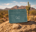 Extra Slim Laser Cut Cardholder Blue Jamaican