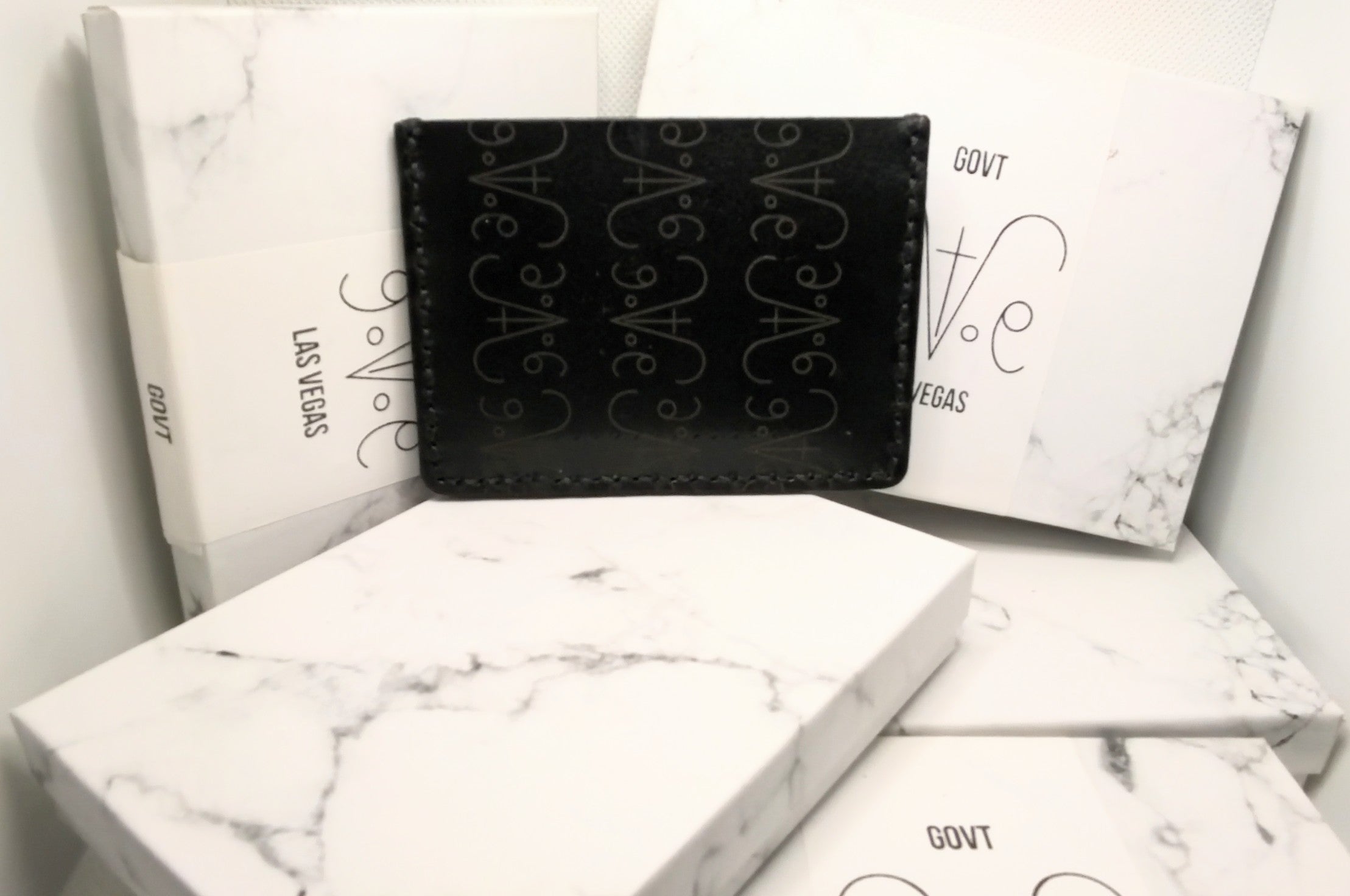 Extra Slim Laser Cut Full Monogram Smooth Black